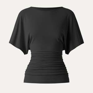 OGL Womens NWT Black Ruched Waist Top Size L